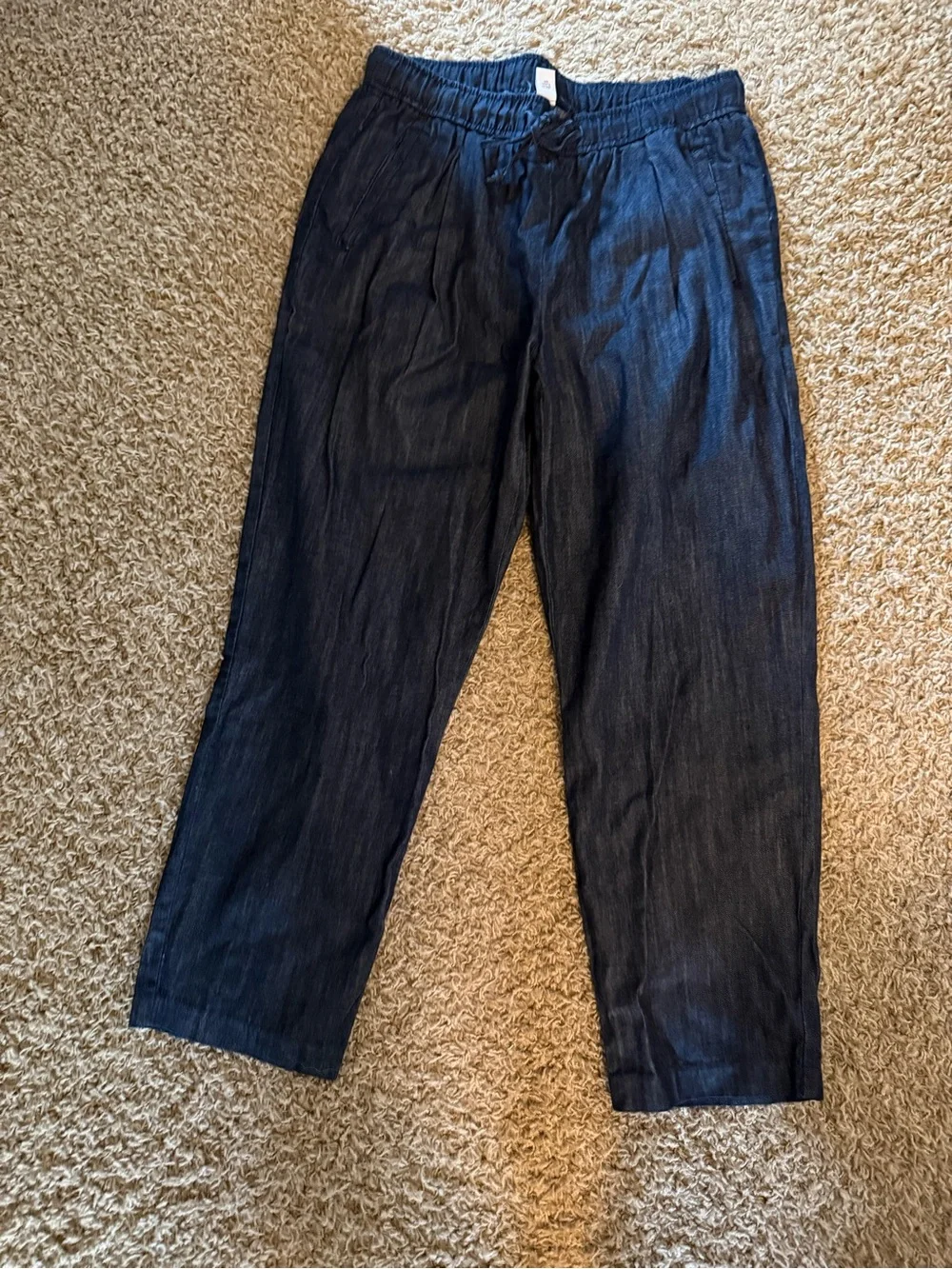 Woman’s Dark Navy Casual Drawstring Jeans